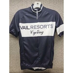 Vomax Cycling Jersey Mens XS Vail Resorts Black White 3/4‎ Zipper